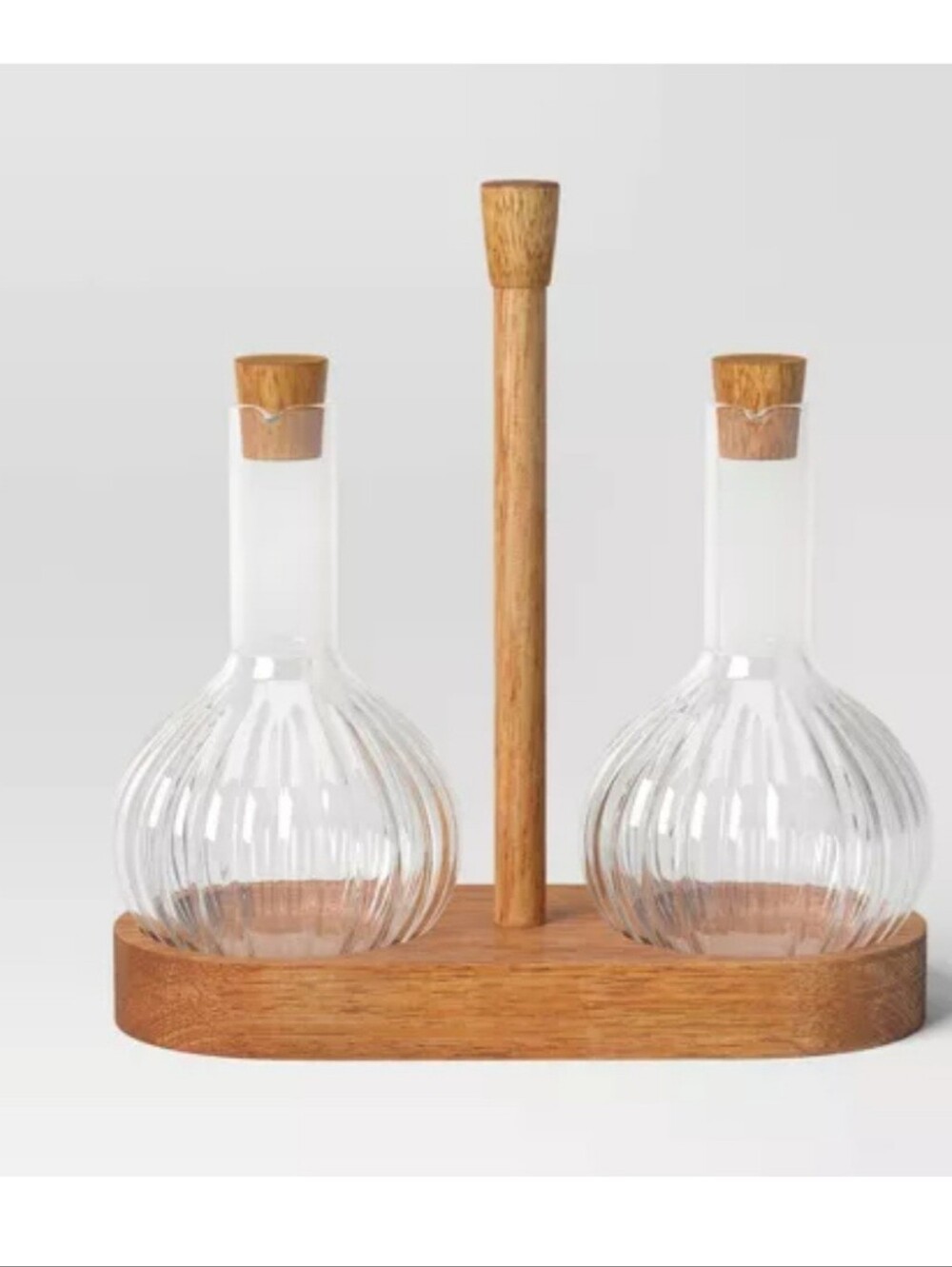 10oz Oil and Vinegar Bottle with Wood Caddy - Threshold™